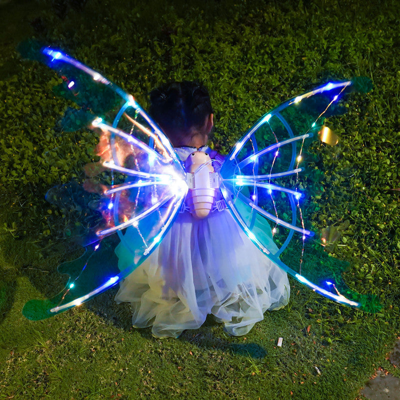 Beautiful Fluttering Fairy Wings With Lights For  Halloween, Birthday, Wedding or Christmas.