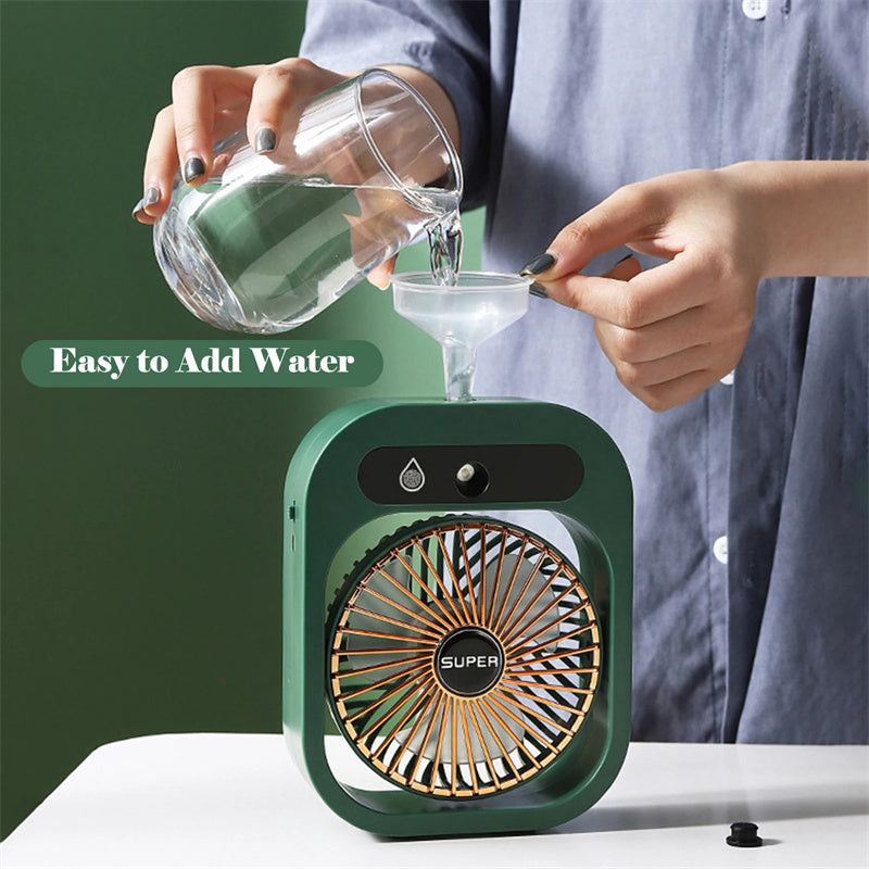 2-in-1 USB Rechargeable Misting Fan and Humidifier!